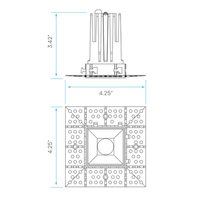 Luxrite LR25470 1" 7W LED Square Trimless Interlocking Downlight