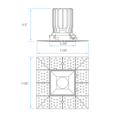 Luxrite LR25485 3" 15W LED Square Trimless Interlocking Downlight