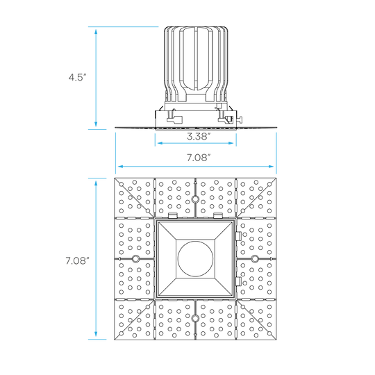 Luxrite LR25485 3" 15W LED Square Trimless Interlocking Downlight