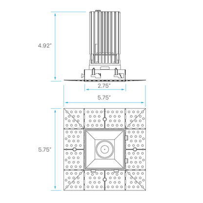 Luxrite LR25485 3" 15W LED Square Trimless Interlocking Downlight