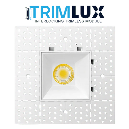 Luxrite LR25490 4" 15W LED Square Trimless Interlocking Downlight