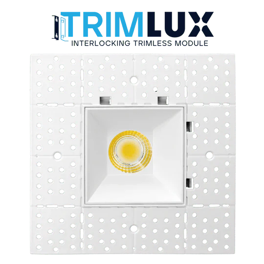 Luxrite LR25490 4" 15W LED Square Trimless Interlocking Downlight