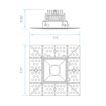 Luxrite LR25490 4" 15W LED Square Trimless Interlocking Downlight
