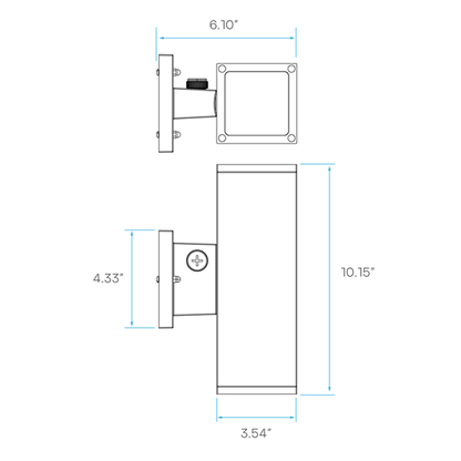 Luxrite LR40345 10" 24W LED Up Down Wall Sconce Selectable CCT/Wattage Photocell