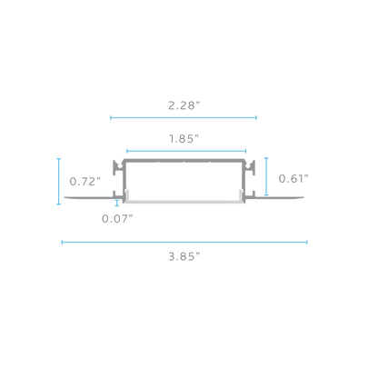 Luxrite LR43120 Recessed LED Tape Mud In Channels 1.85"