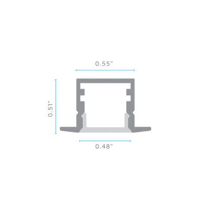 Luxrite LR43150 Recessed Mount LED Tape Channels .48"