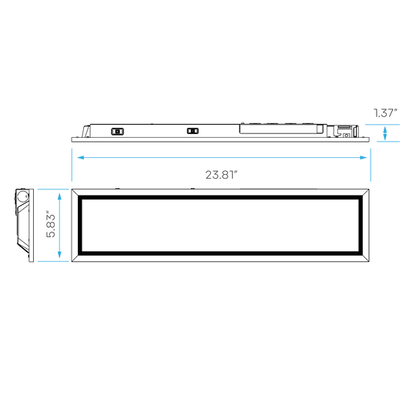 Luxrite Montauk LR24281 6" X 2' Linear Backlit Panel Selectable CCT/Wattage