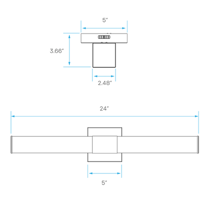 Luxrite Ocala 24/36/48" LED Wall Vanity Selectable CCT