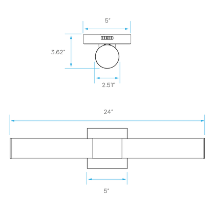 Luxrite Ocala 24/36/48" LED Wall Vanity Selectable CCT