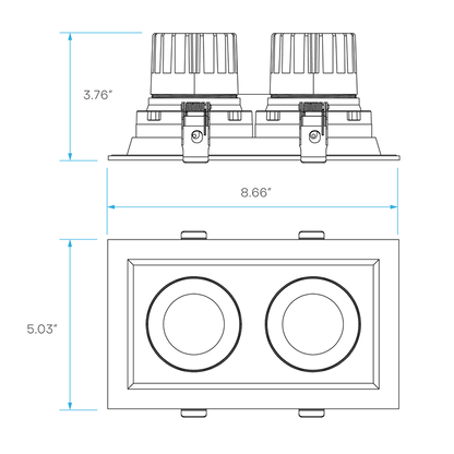 Luxrite Omni LR32192 4" 30W LED Recessed 2 Head Gimbal Selectable CCT