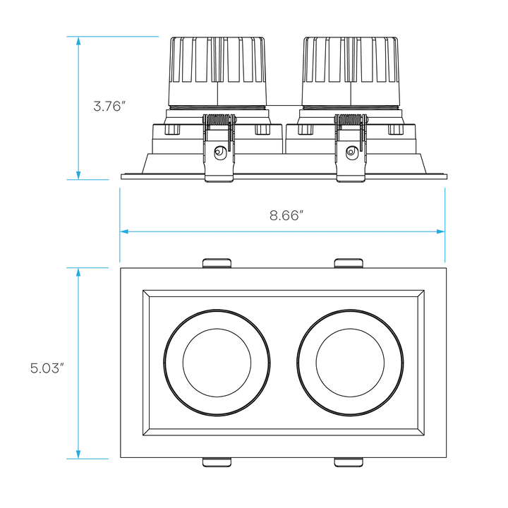 Luxrite Omni LR32192 4" 30W LED Recessed 2 Head Gimbal Selectable CCT