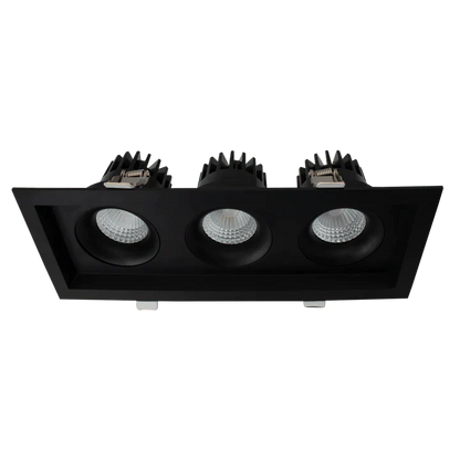 Luxrite Omni LR32195 4" 45W LED Recessed 3 Head Gimbal Selectable CCT