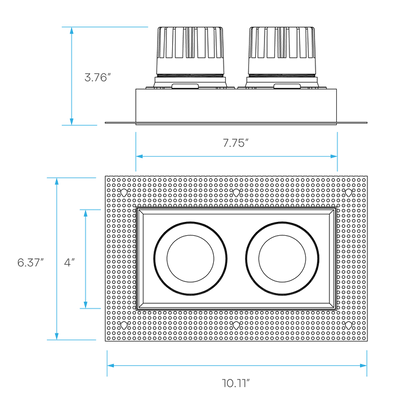 Luxrite Omni LR32203 4" 30W LED Trimless 2 Head Gimbal Selectable CCT