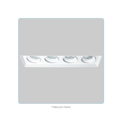 Luxrite Omni LR32206 4" 60W LED Trimless 4 Head Gimbal Selectable CCT