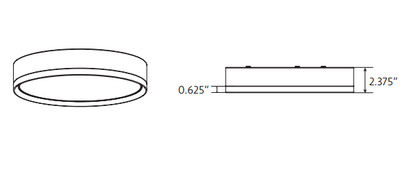 Rayhil INOVA 12" 18W Surface Mount Selectable CCT